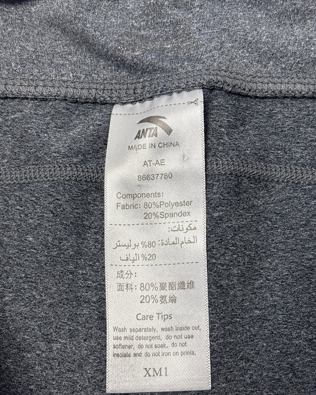Anta Grey Two-Tone Panelled Leggings