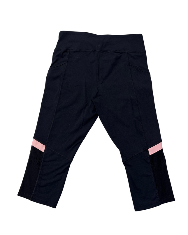 Forever 21 Black Pink Colorblock Cropped Leggings
