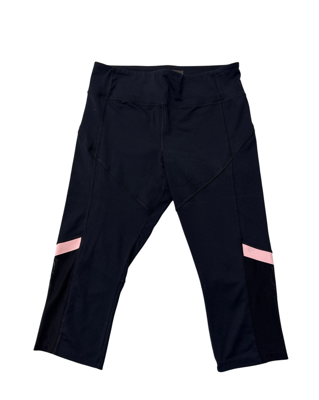 Forever 21 Black Pink Colorblock Cropped Leggings