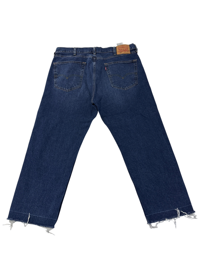 Levi's Blue Raw Hem Straight Jeans