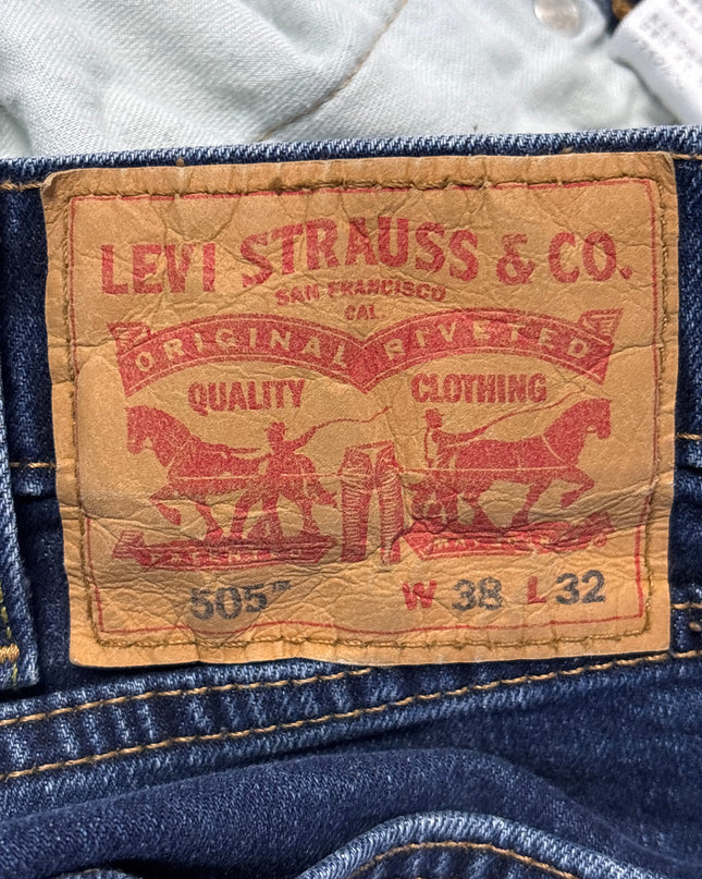 Levi's Blue Raw Hem Straight Jeans