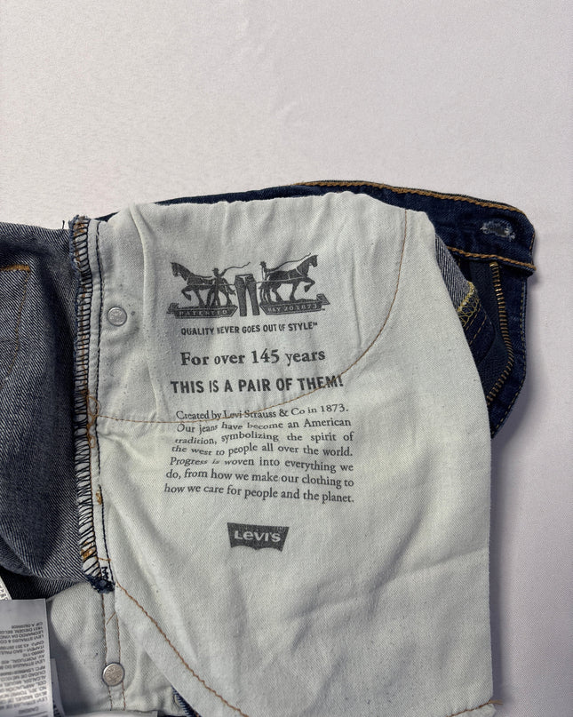 Levi's Blue Raw Hem Straight Jeans