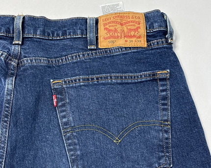 Levi's Blue Raw Hem Straight Jeans
