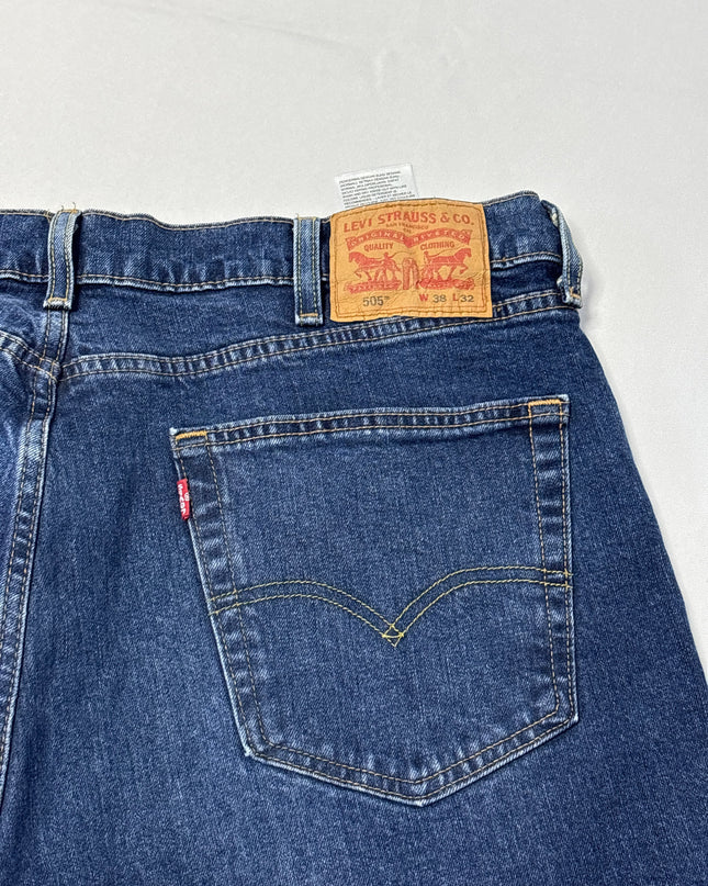 Levi's Blue Raw Hem Straight Jeans
