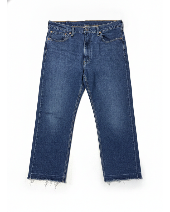 Levi's Blue Raw Hem Straight Jeans