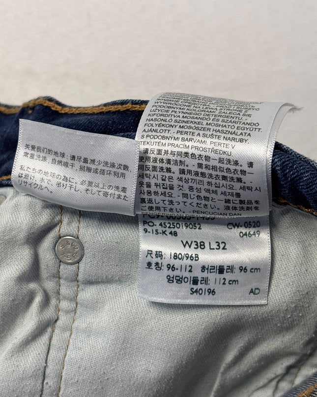 Levi's Blue Raw Hem Straight Jeans
