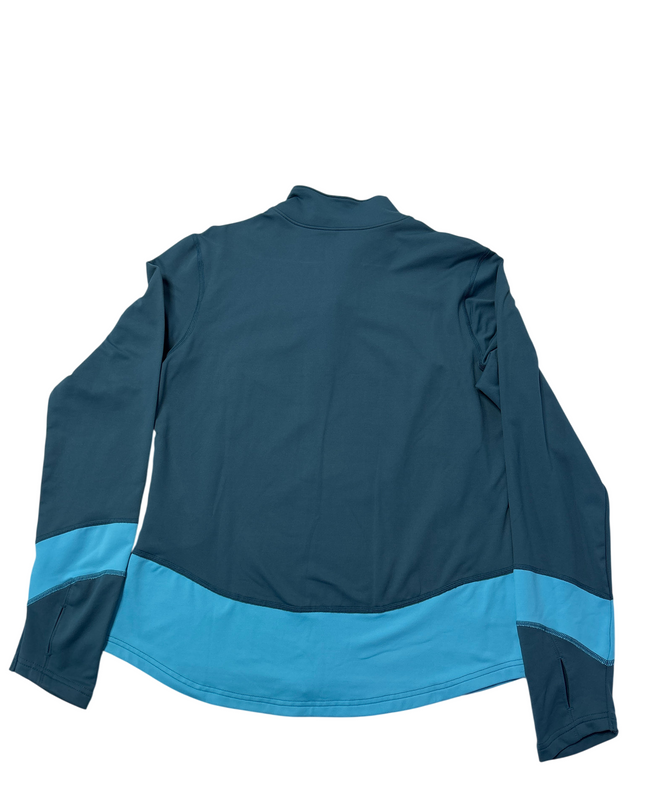 Saucony Teal Color Block Quarter Zip Long Sleeve Sports Upper