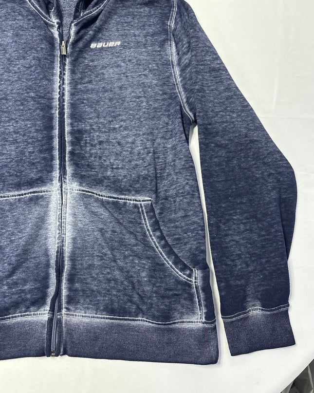 Bauer Navy Burnout Zip-Up Hoodie