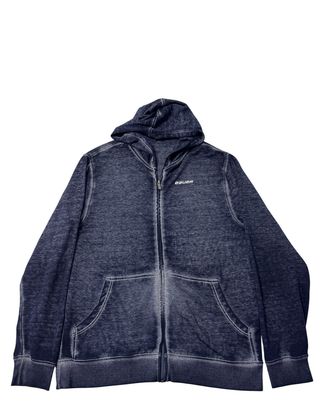 Bauer Navy Burnout Zip-Up Hoodie