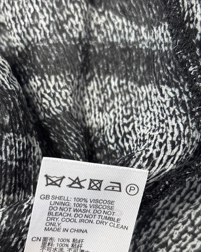 Reiss Grey Zebra Print Ruched Midi Dress