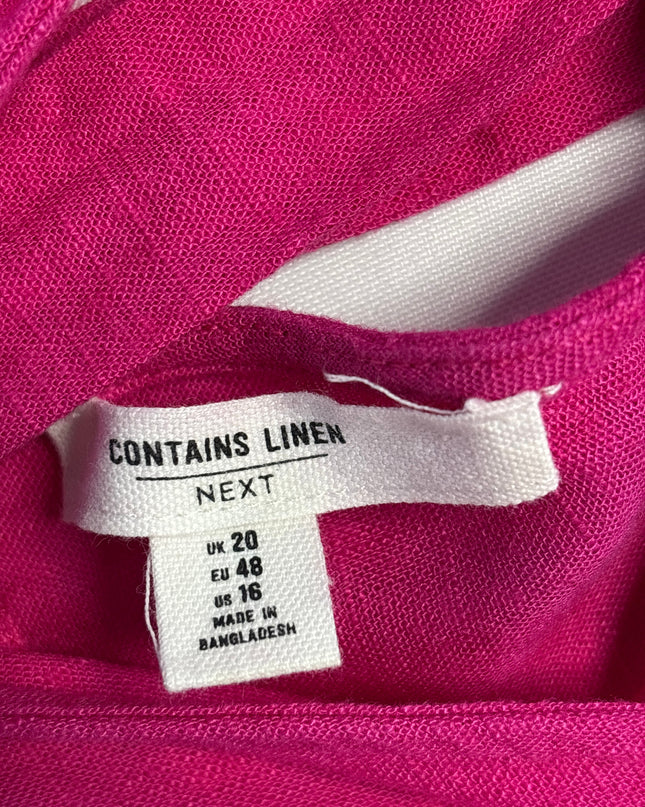 Next Fuchsia Ruffled Sleeveless V-Neck Dress