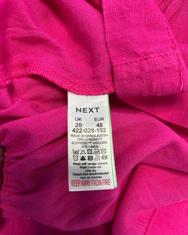 Next Fuchsia Ruffled Sleeveless V-Neck Dress