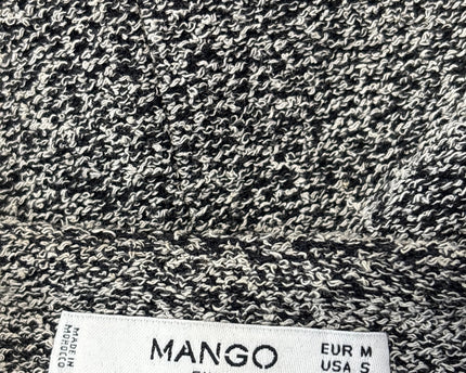 Mango Suit Grey Bouclé Cropped Open Front Blazer