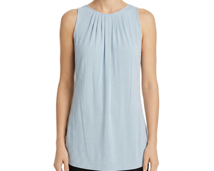 Ralph Lauren Light Blue Pleated Sleeveless Top