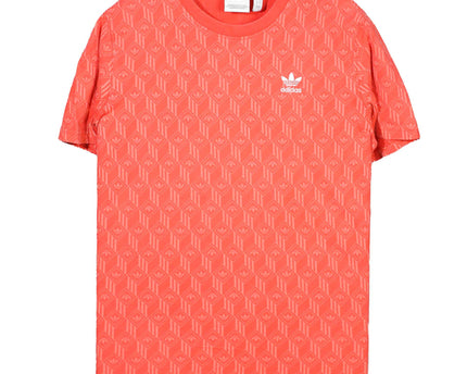 Adidas Originals Trefoil Monogram Short Sleeve Athletic Red T Shirt