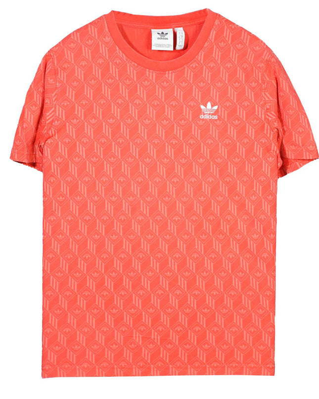 Adidas Originals Trefoil Monogram Short Sleeve Athletic Red T Shirt