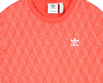 Adidas Originals Trefoil Monogram Short Sleeve Athletic Red T Shirt
