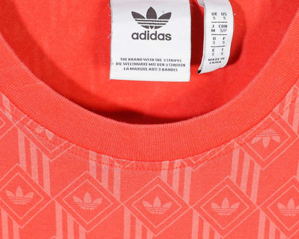 Adidas Originals Trefoil Monogram Short Sleeve Athletic Red T Shirt