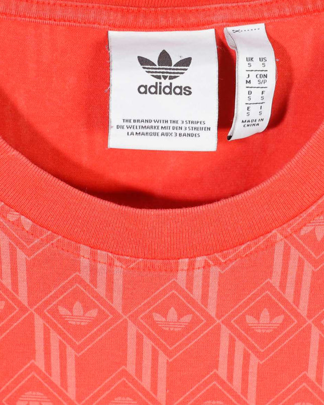 Adidas Originals Trefoil Monogram Short Sleeve Athletic Red T Shirt