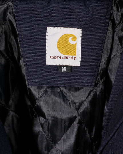 Reworked Carhartt Hooded Full Zip Workwear Blue Jacket