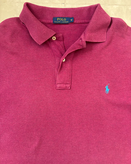 Ralph Lauren Classic Fit Magenta Pique Polo Shirt - XL