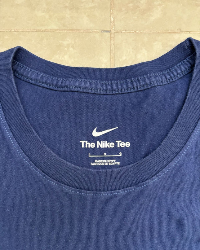 Nike Spurs Navy Blue Graphic with Logo Print  T-Shirt - M