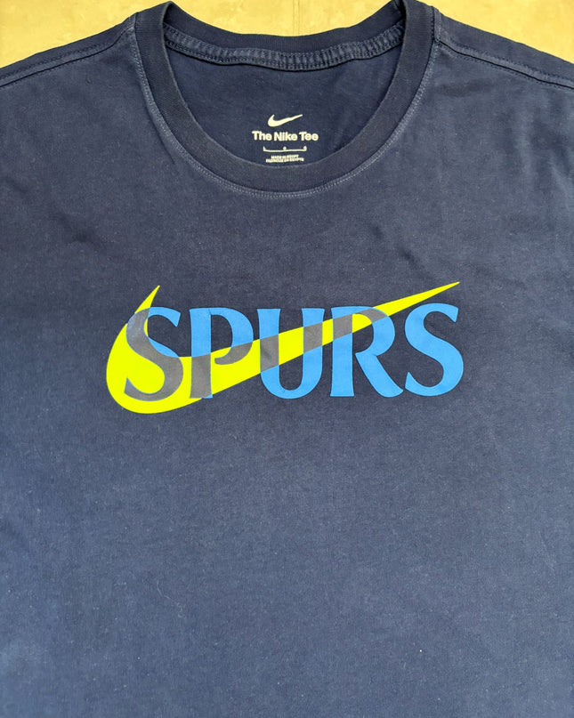 Nike Spurs Navy Blue Graphic with Logo Print  T-Shirt - M