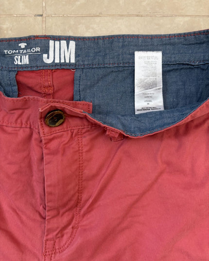 Tom Tailor Slim Fit Red Chino Shorts - XL | Waist: 36"
