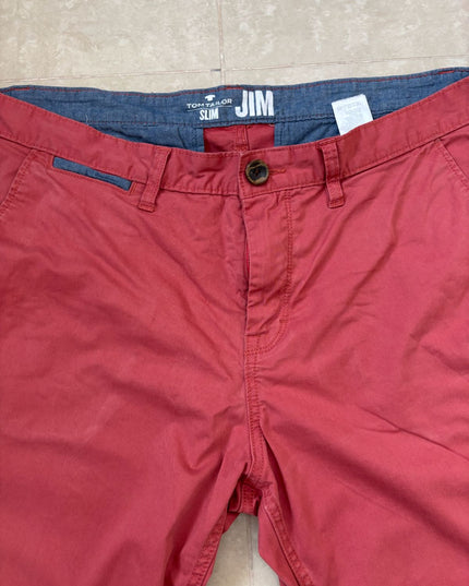 Tom Tailor Slim Fit Red Chino Shorts - XL | Waist: 36"