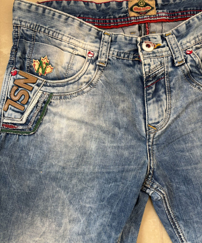 Nesal Denim 1987 Distressed Cargo Light Blue Short - M