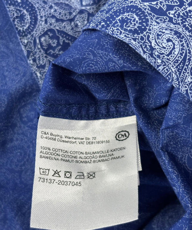 Westbury Blue Paisley Pattern Regular Fit Long Sleeve Shirt