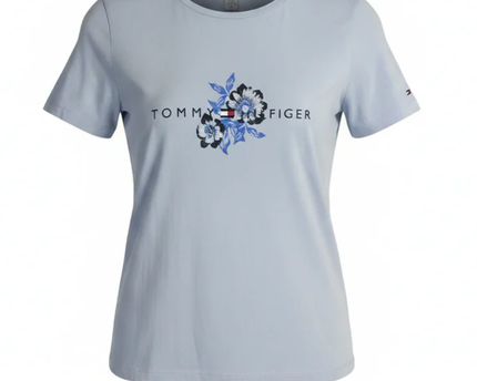 Tommy Hilfiger Light Blue Floral Logo T-Shirt