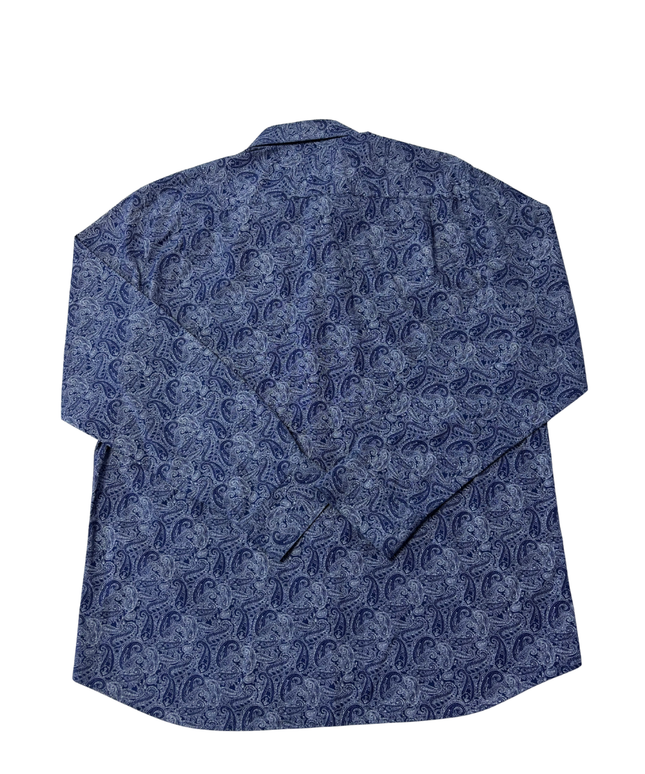 Westbury Blue Paisley Pattern Regular Fit Long Sleeve Shirt