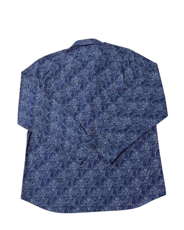 Westbury Blue Paisley Pattern Regular Fit Long Sleeve Shirt