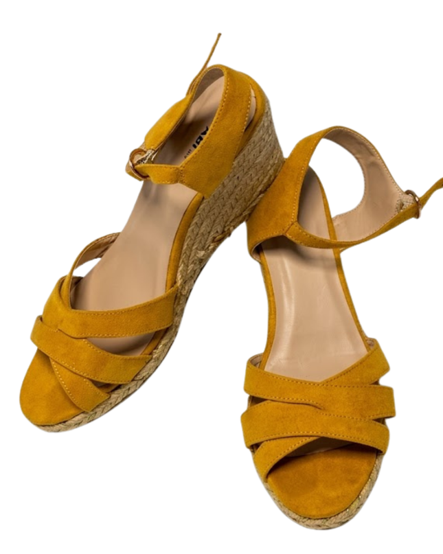 ABI Yellow Suede Espadrille Wedge Sandals