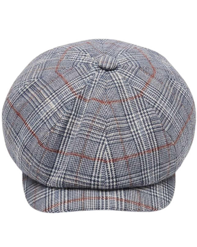 Stetson Blue Checkered Newsboy Cap