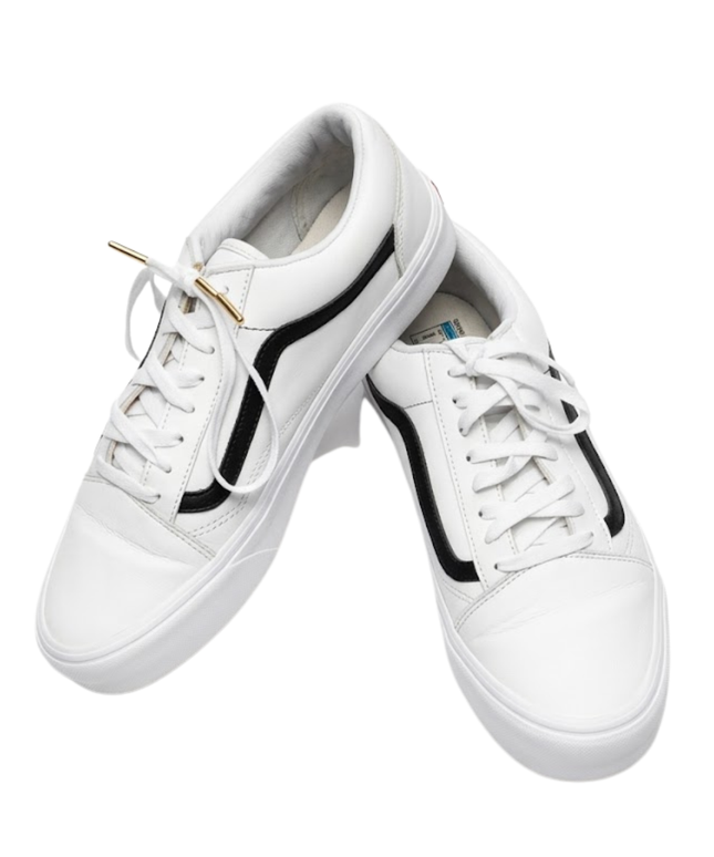Vans White Old Skool Lite Leather Sneakers