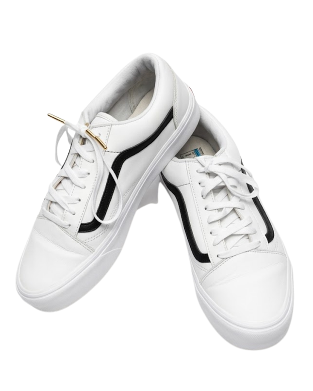 Vans White Old Skool Lite Leather Sneakers