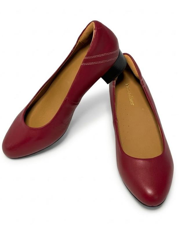 Hush Puppies Red Genuine Leather Block Heels