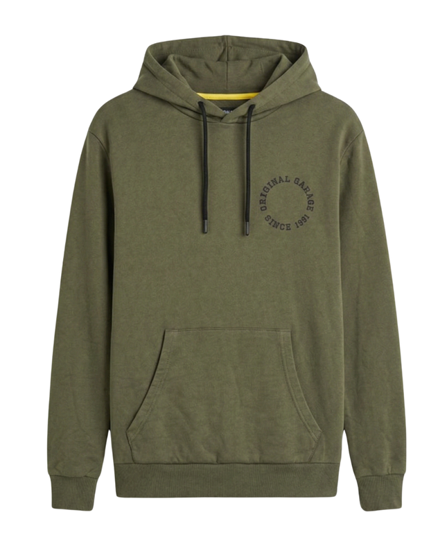 Criminal Damage Olive Green Dragon Graphic Hoodie