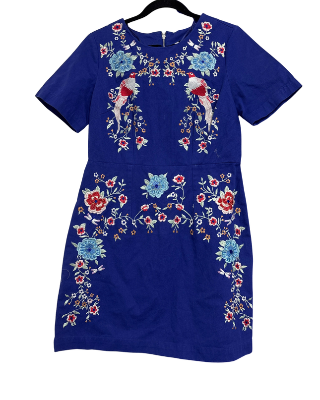 Red Herring Blue Embroidered Floral Dress