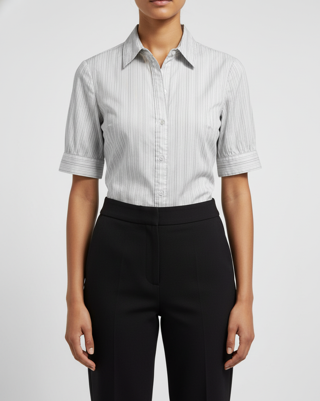 Jacob Tailored Pinstripe Short Sleeve Shirt