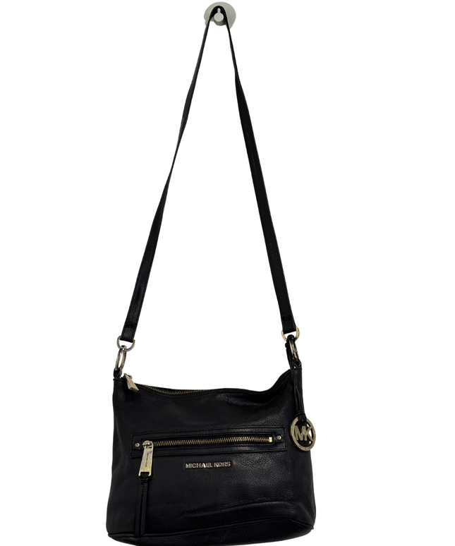 Michael Kors Black Pebbled Leather Small Crossbody Bag