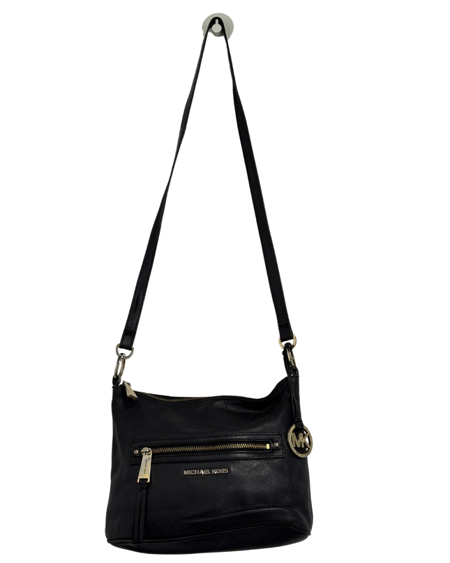 Michael Kors Black Pebbled Leather Small Crossbody Bag