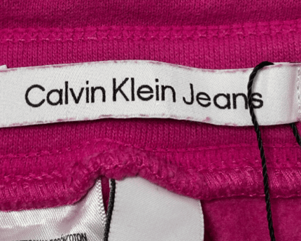 Calvin Klein Jeans Fuchsia Logo Print Fleece Joggers