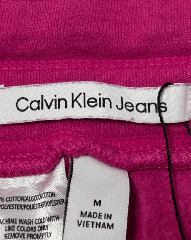 Calvin Klein Jeans Fuchsia Logo Print Fleece Joggers