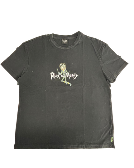 Rick and Morty Adult Swim Space Suit Black Graphic T-Shirt - L