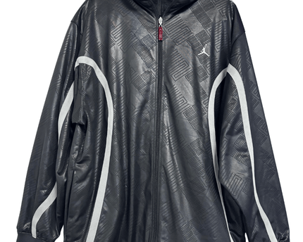Jordan Black Embossed Pattern Zip-Up Hoodie Jacket