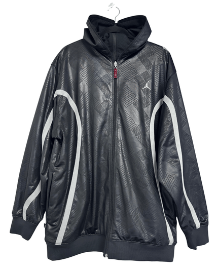 Jordan Black Embossed Pattern Zip-Up Hoodie Jacket