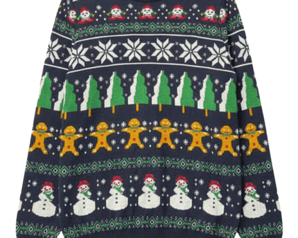 Tarz Cool Navy Blue Ugly Christmas Sweater